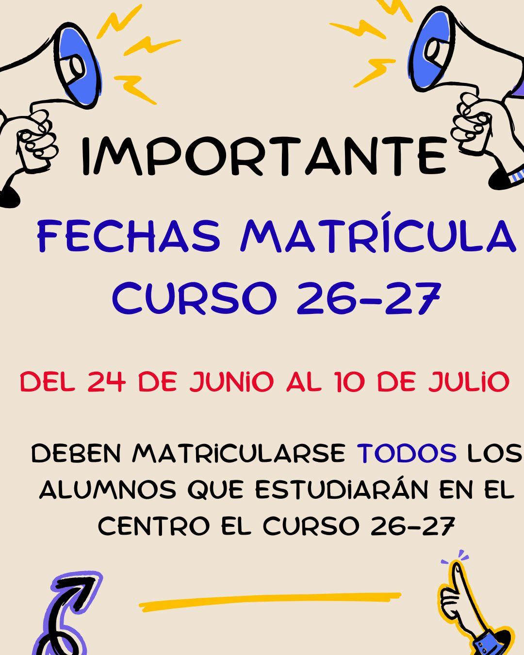 MATRICULACION 26 27
